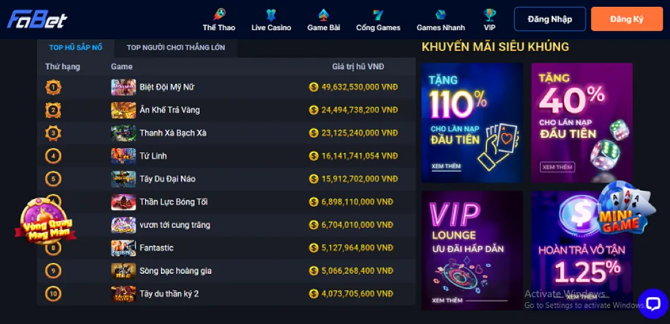 Các chương trình khuyến mãi của 5MB App Casino